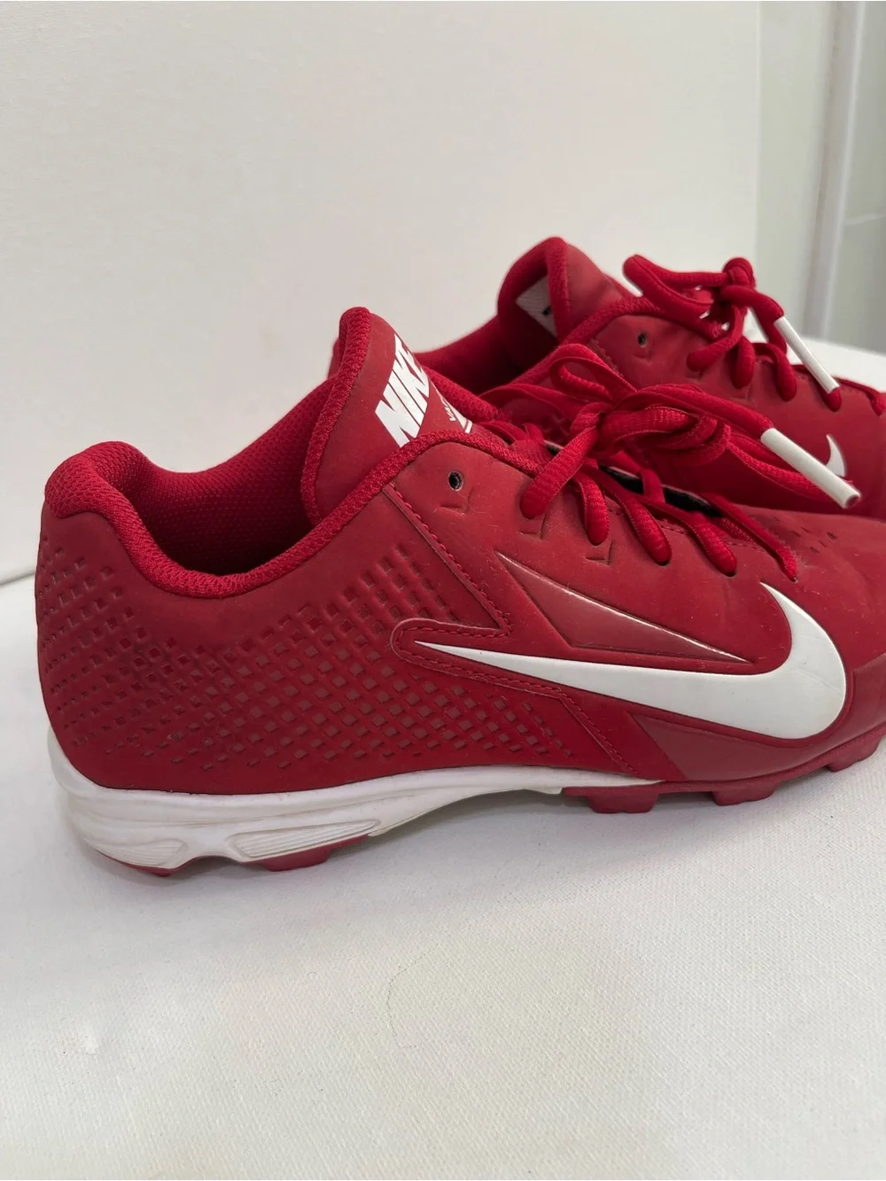 Nike Kids Red and White Vapor Keystone Youth Sneakers